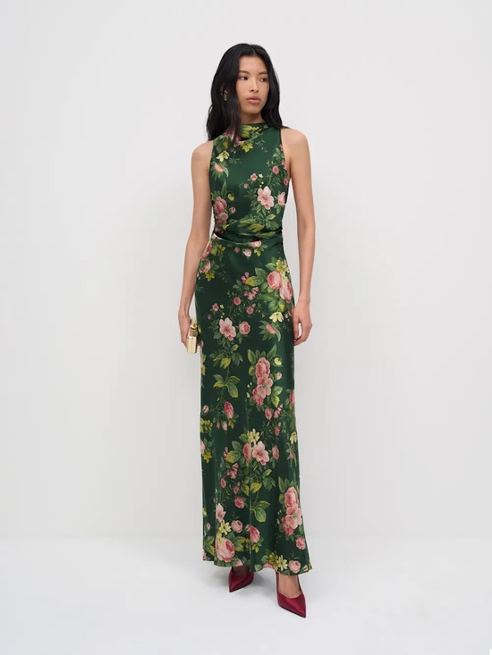 Reformation Dresses & Skirts - new Reformation Anaiis Silk Dress maxi gown high neck cut in Belvedere floral